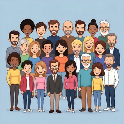 Diverse group of people illustration