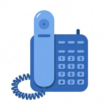 Blue Telephone Illustration