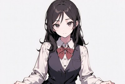 Anime girl in school uniform