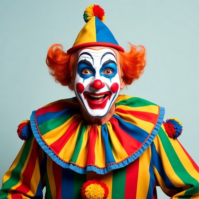 Smiling Clown with Red Hair