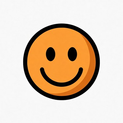 Orange Smiley Face Emoticon