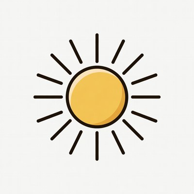 Bright yellow sun illustration