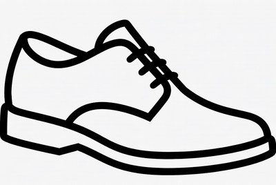 Black outline dress shoe