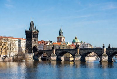Charles Bridge Prague sunny day