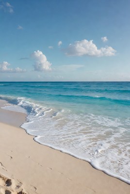 Sandy Beach with Turquoise Waves