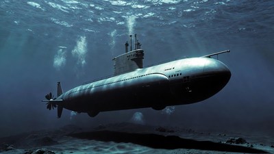 Submarine cruising underwater