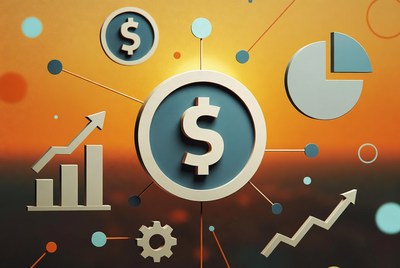 3D Dollar Sign with Charts and Graphs
