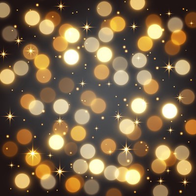 Golden Bokeh Stars Background