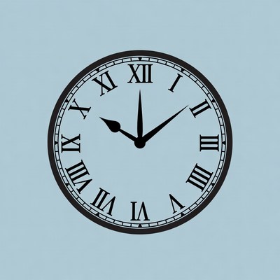 Roman numeral clock showing 10:10