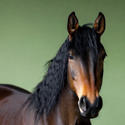 Brown horse with black mane