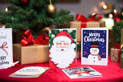 Christmas Cards with Santa and Snowman