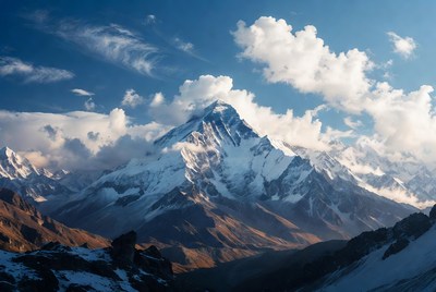 Mount Everest Snowy Peak Clouds