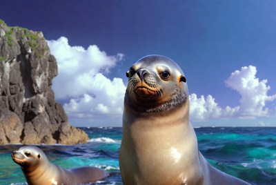 Seal Pup on Rocky Beach