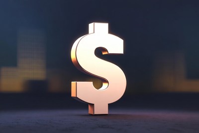 3D Golden Dollar Sign