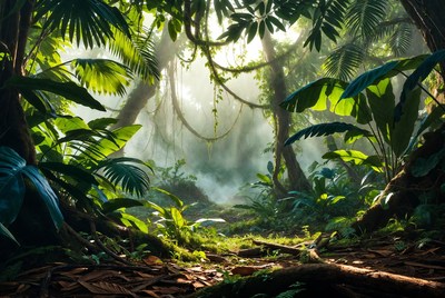 Lush Tropical Jungle with Vines