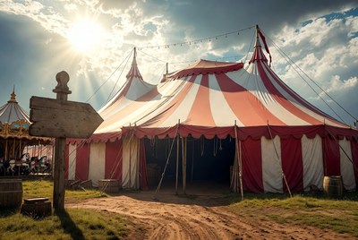 Red White Striped Circus Tent