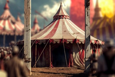 Vintage Red White Circus Tents