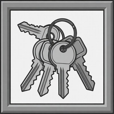 Keys on keyring illustration