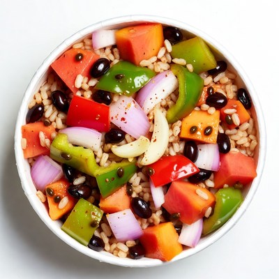 Colorful Bean Veggie Rice Bowl