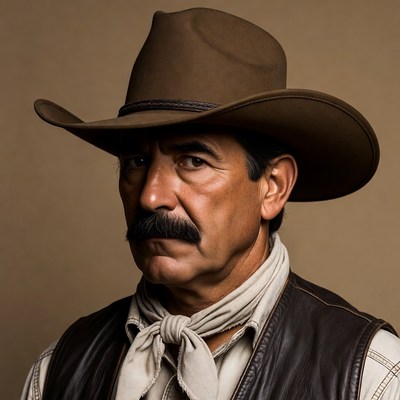 Cowboy man wearing brown hat