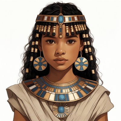 African girl in Egyptian headdress