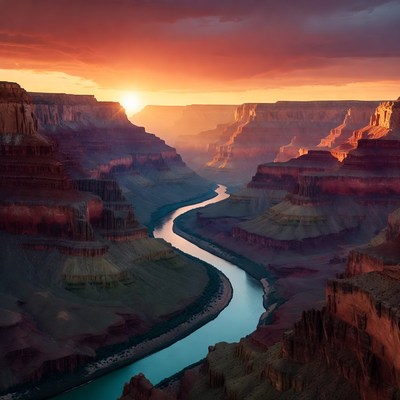 Grand Canyon Sunset River View