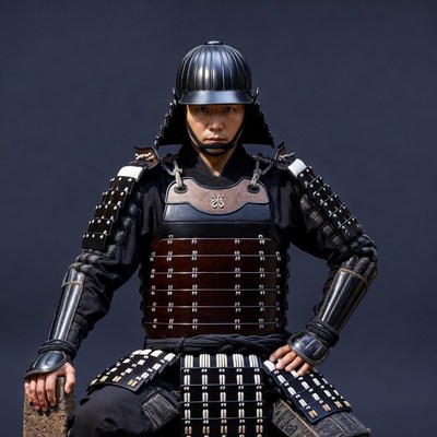 Samurai warrior in full armor