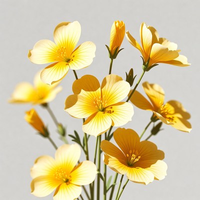 Yellow Flowers on Gray Background