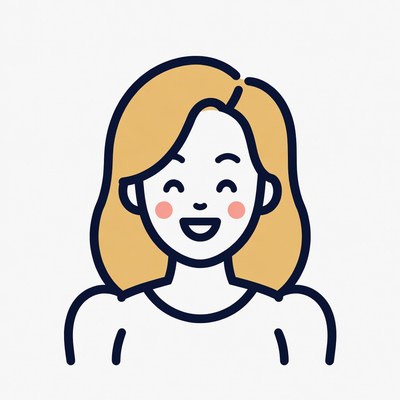 Smiling blonde woman illustration
