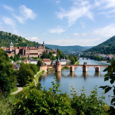 Heidelberg Castle over Neckar River