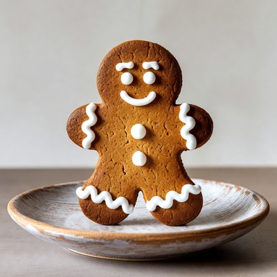 Gingerbread man on plate