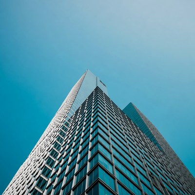 Modern Skyscrapers Against Blue Sky