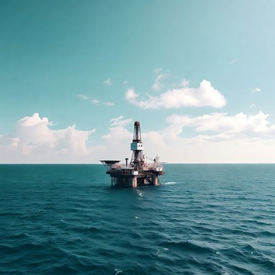 Offshore Oil Rig in Ocean