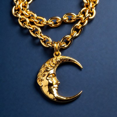 Gold Crescent Moon Necklace