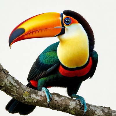Colorful Toucan Perched on Branch