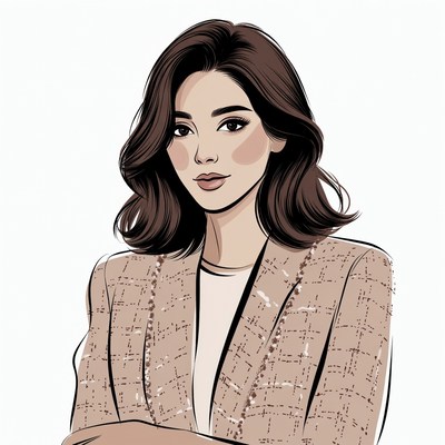 Asian woman in blazer with arms crossed