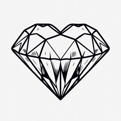 Heart Shaped Diamond Outline