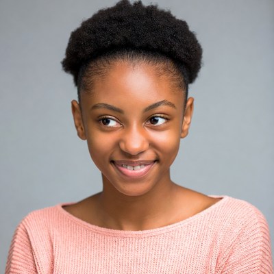 Smiling African-American girl with afro