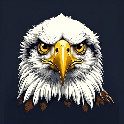 Bald Eagle Close-Up Illustration