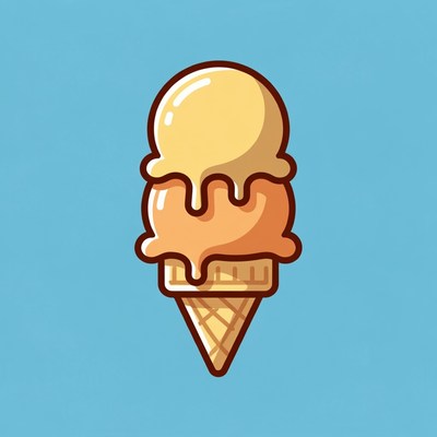 Double Scoop Ice Cream Cone