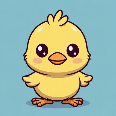 Cute yellow chick illustration