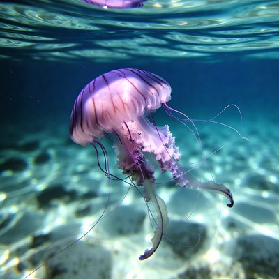 Purple Jellyfish Underwater