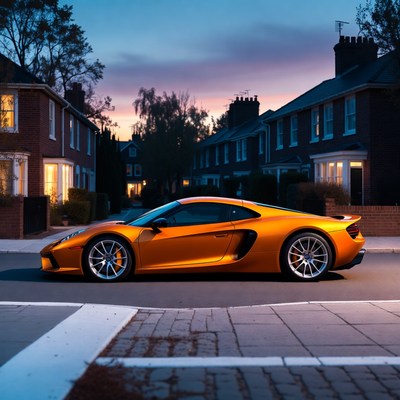 Orange McLaren Supercar Parked on Street