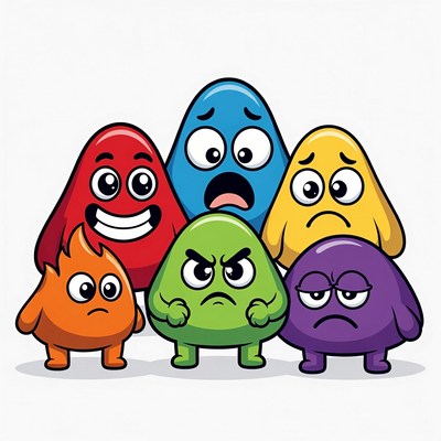 Colorful Emotions Blob Characters Illustration