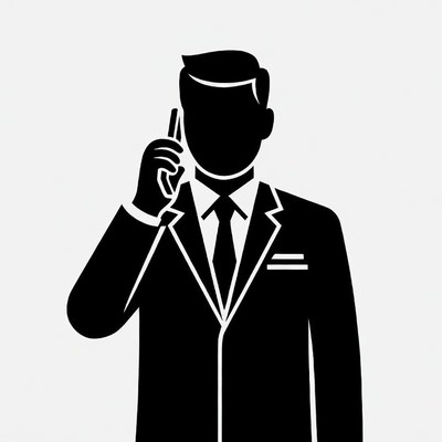 Man talking on phone silhouette