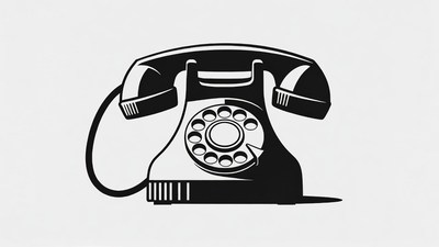 Vintage Rotary Phone Silhouette
