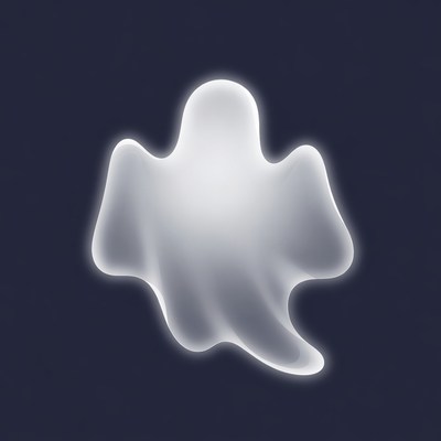 Glowing white ghost illustration
