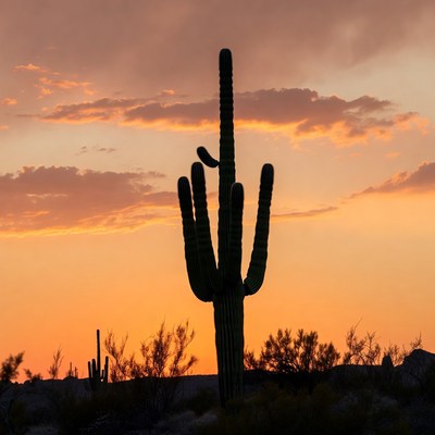 Saguaro Cactus at Sunset