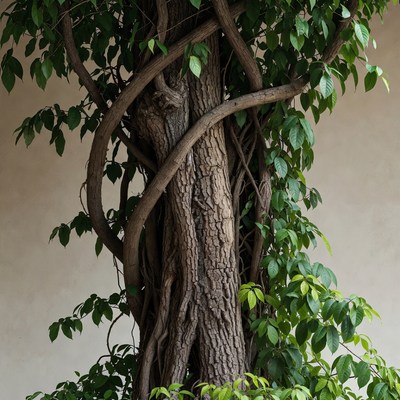 Tree Entwined with Vines
