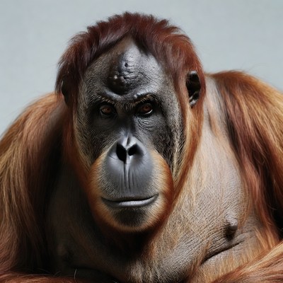 Close-up orangutan portrait